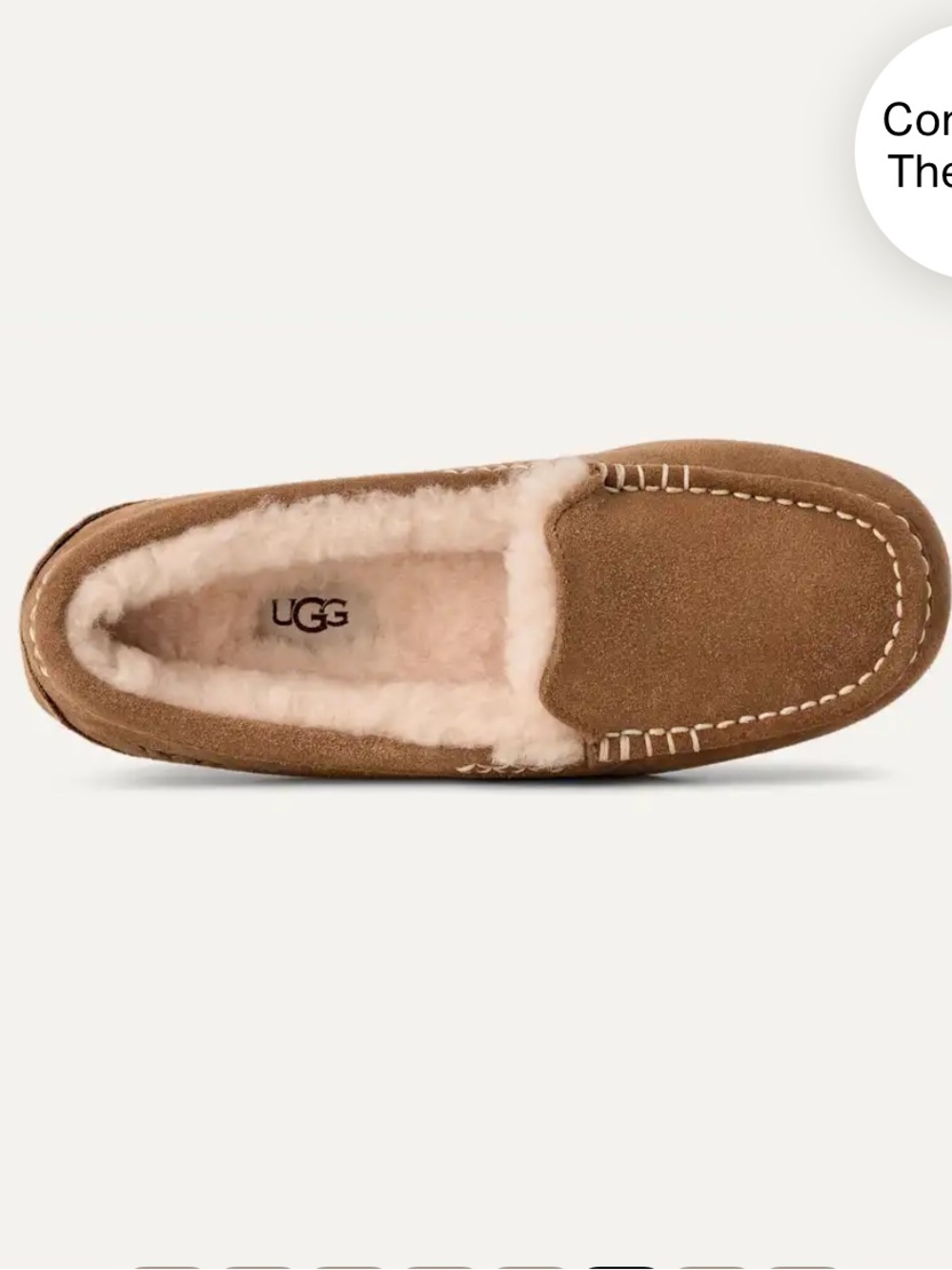 UGG Ansley Moccasin Slip-On Slippers Women’s 8 Chestnut EUC